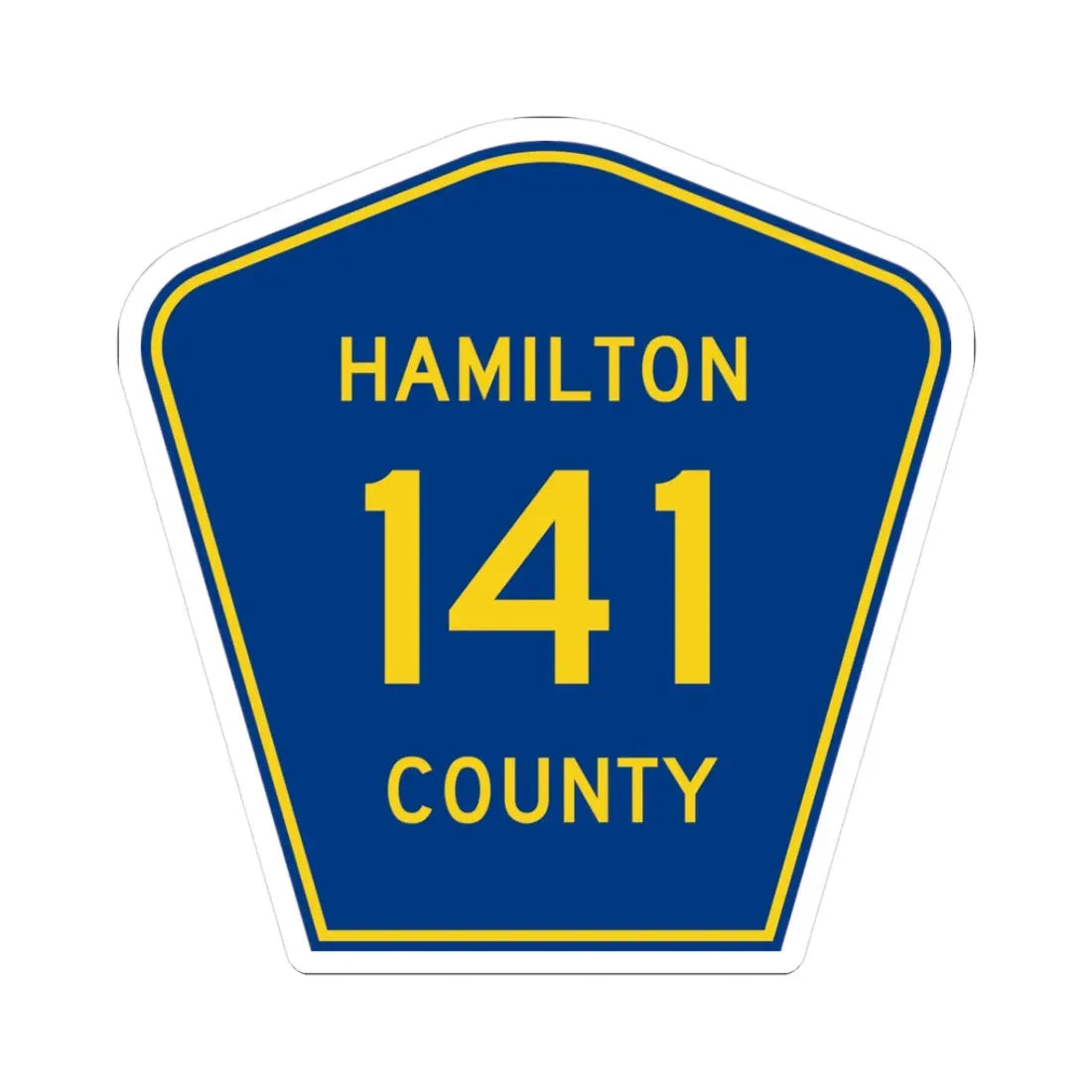 Hamilton County 141 (Florida) (Road Sign) STICKER Vinyl Kiss-Cut Decal 3 Inch White - The Sticker Space