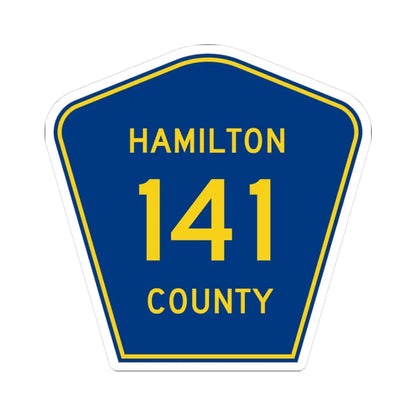 Hamilton County 141 (Florida) (Road Sign) STICKER Vinyl Kiss-Cut Decal 3 Inch White - The Sticker Space