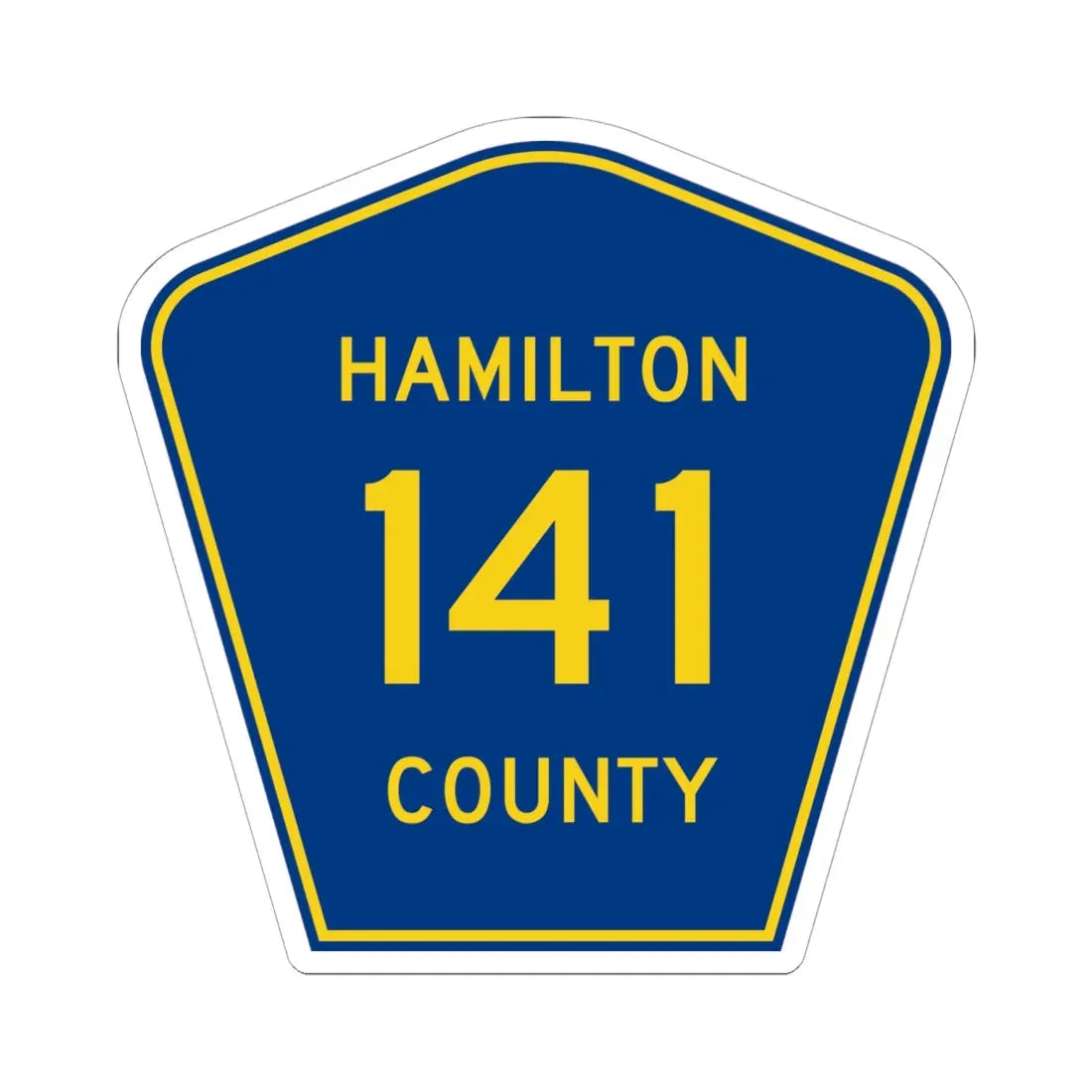 Hamilton County 141 (Florida) (Road Sign) STICKER Vinyl Kiss-Cut Decal 6 Inch White - The Sticker Space