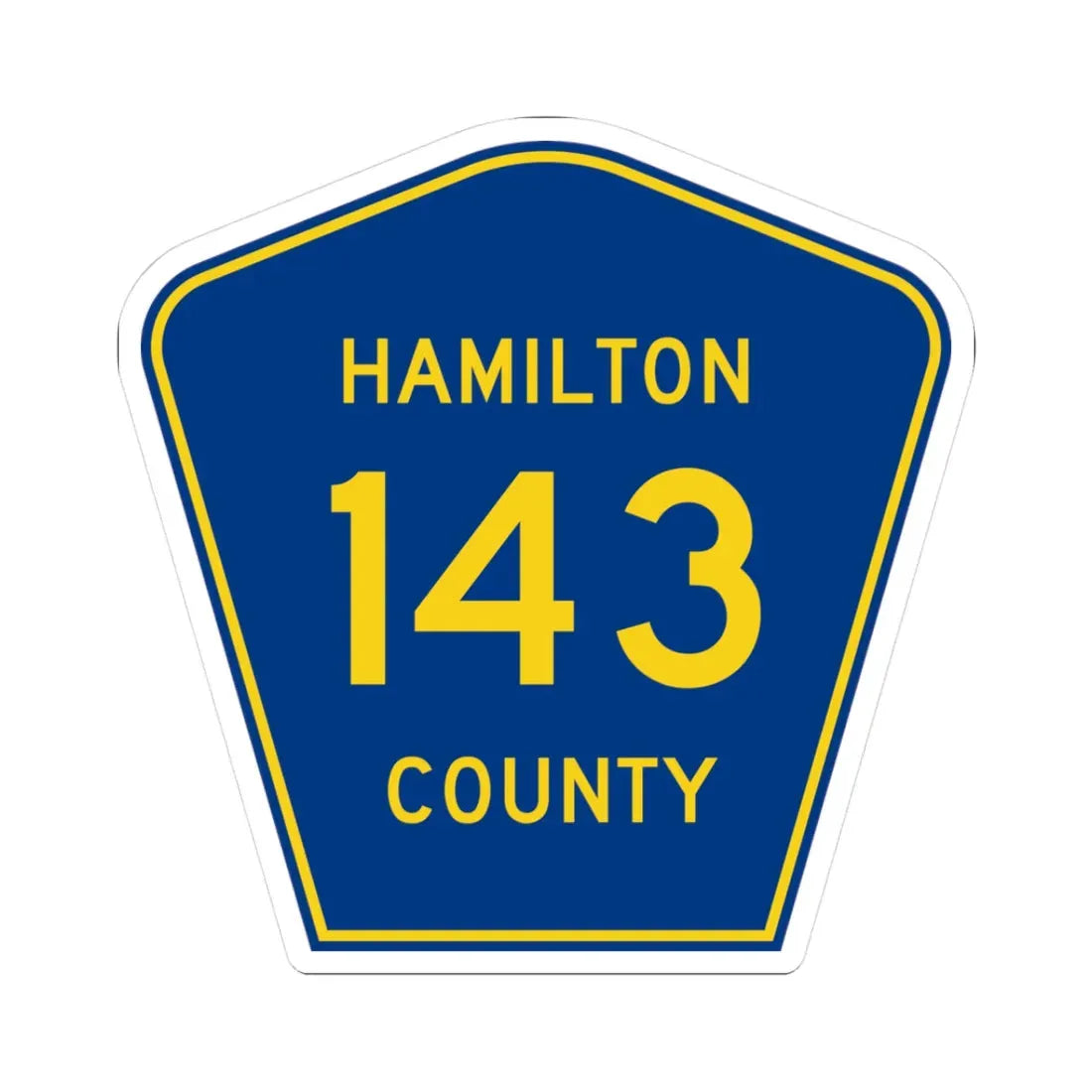 Hamilton County 143 (Florida) (Road Sign) STICKER Vinyl Kiss-Cut Decal 3 Inch White - The Sticker Space