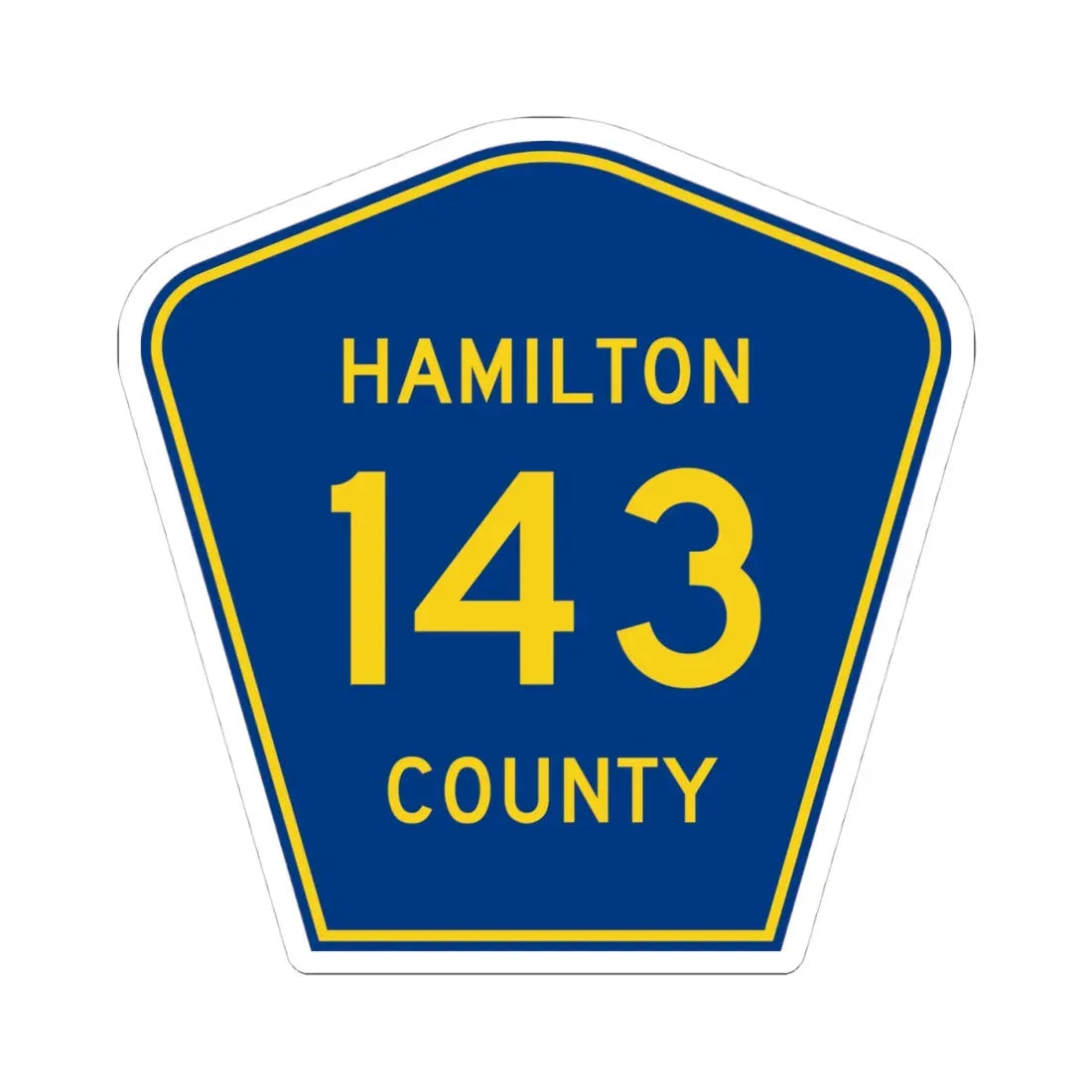 Hamilton County 143 (Florida) (Road Sign) STICKER Vinyl Kiss-Cut Decal 4 Inch White - The Sticker Space