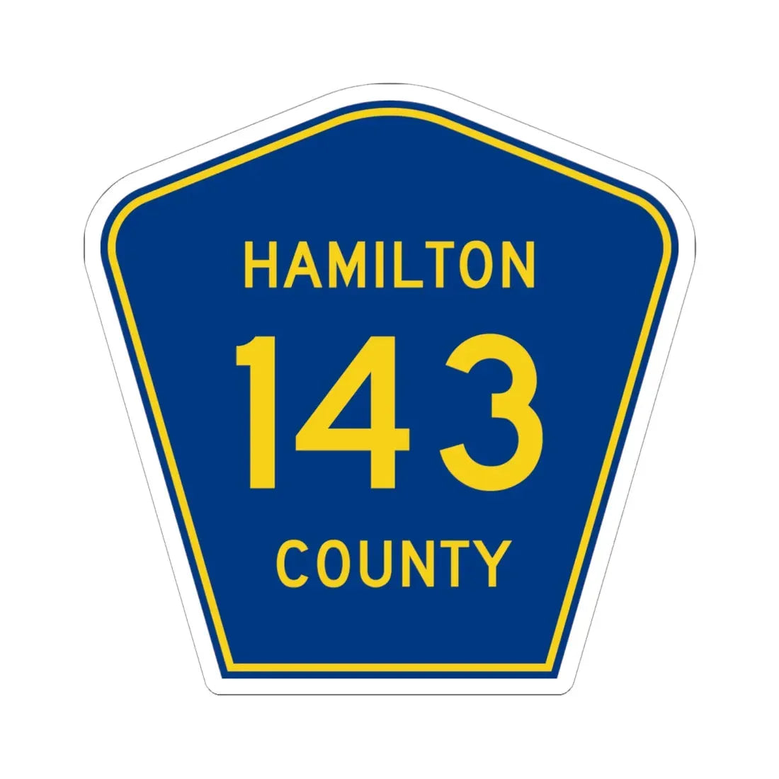 Hamilton County 143 (Florida) (Road Sign) STICKER Vinyl Kiss-Cut Decal 6 Inch White - The Sticker Space