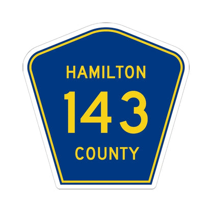 Hamilton County 143 (Florida) (Road Sign) STICKER Vinyl Kiss-Cut Decal 6 Inch White - The Sticker Space