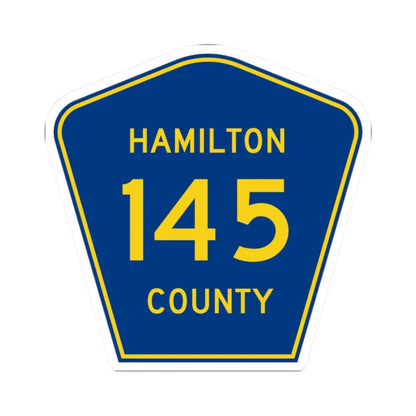 Hamilton County 145 (Florida) (Road Sign) STICKER Vinyl Kiss-Cut Decal 2 Inch White - The Sticker Space