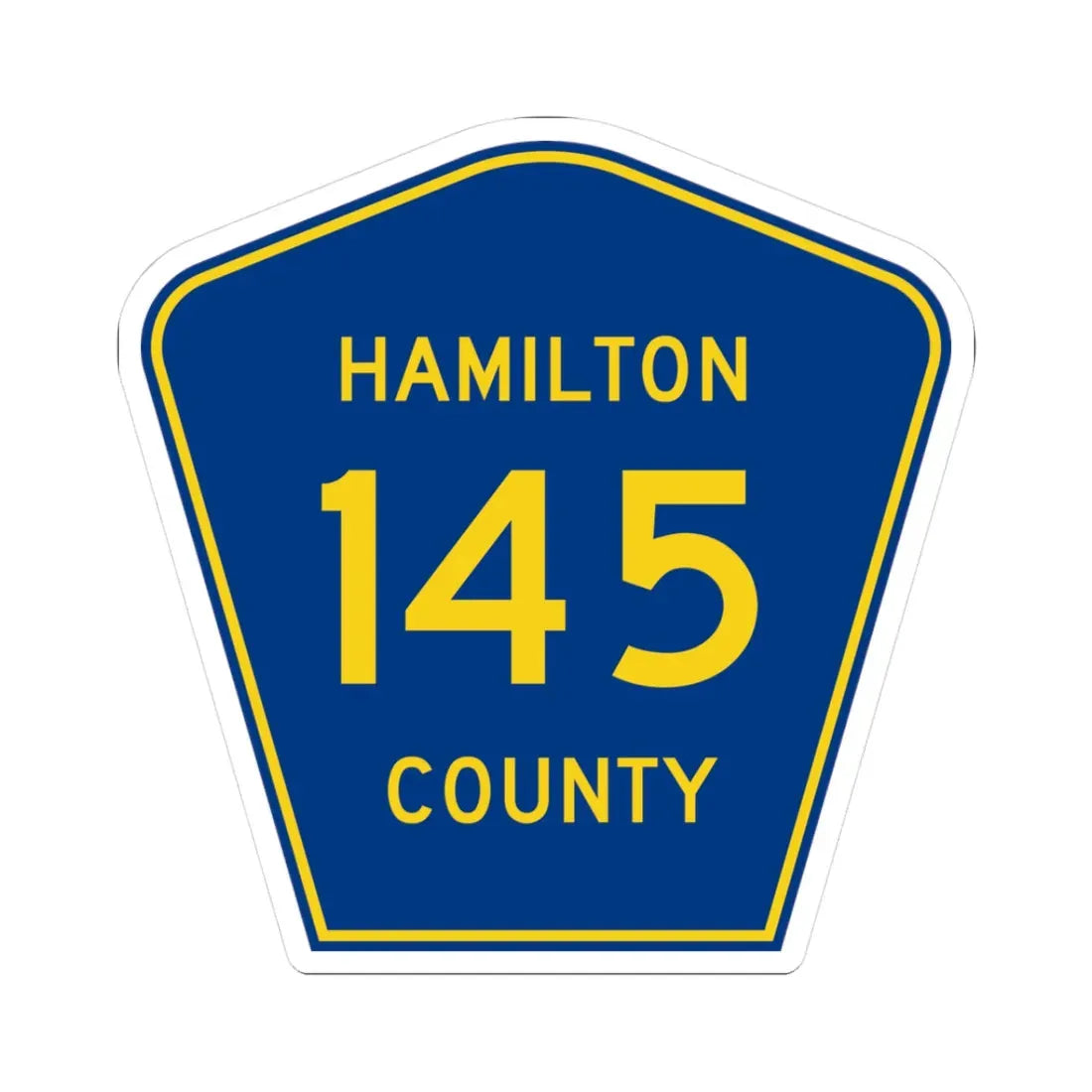 Hamilton County 145 (Florida) (Road Sign) STICKER Vinyl Kiss-Cut Decal 3 Inch White - The Sticker Space