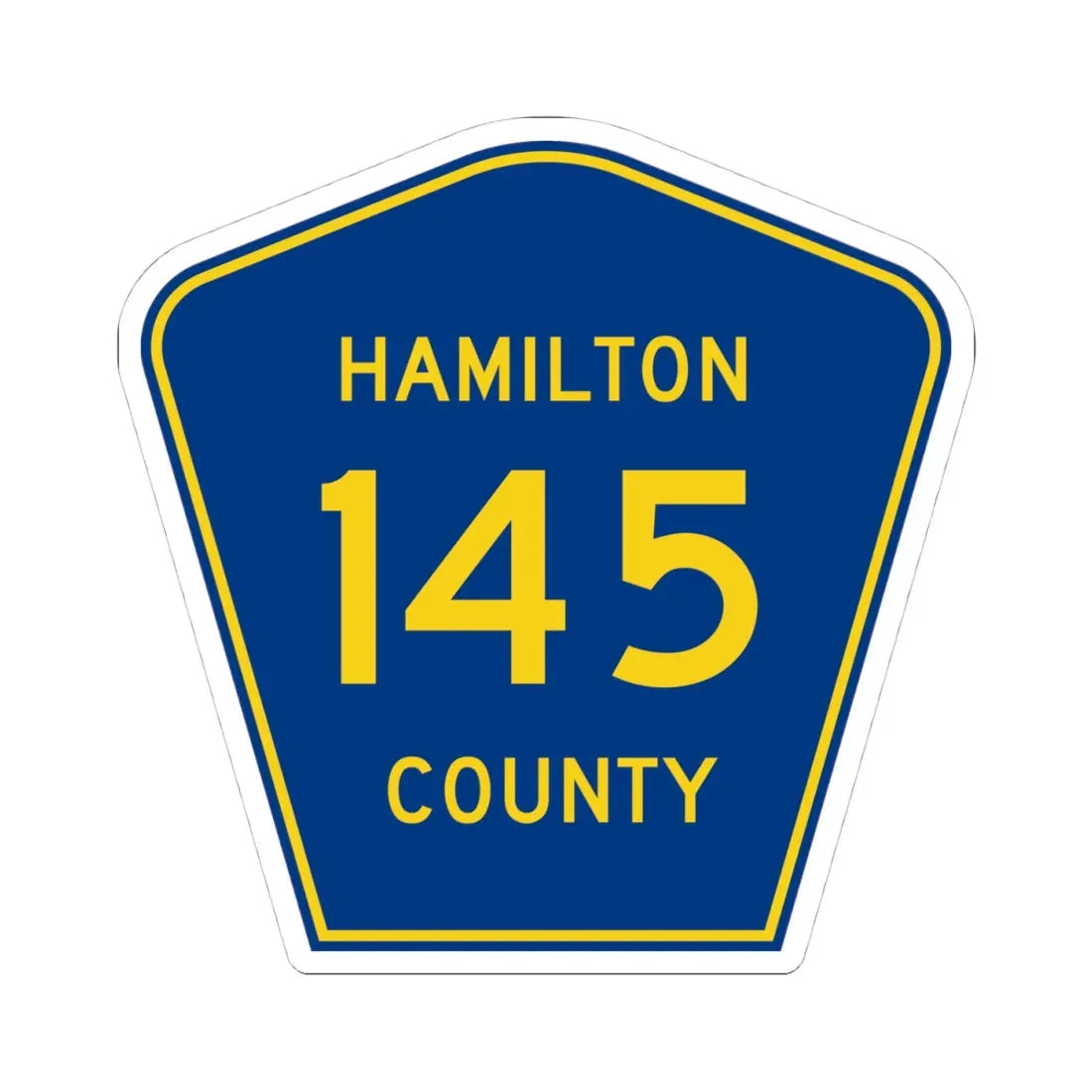 Hamilton County 145 (Florida) (Road Sign) STICKER Vinyl Kiss-Cut Decal 4 Inch White - The Sticker Space