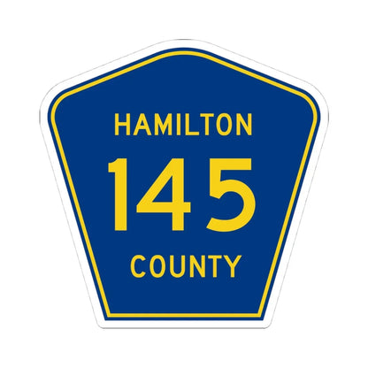 Hamilton County 145 (Florida) (Road Sign) STICKER Vinyl Kiss-Cut Decal 4 Inch White - The Sticker Space