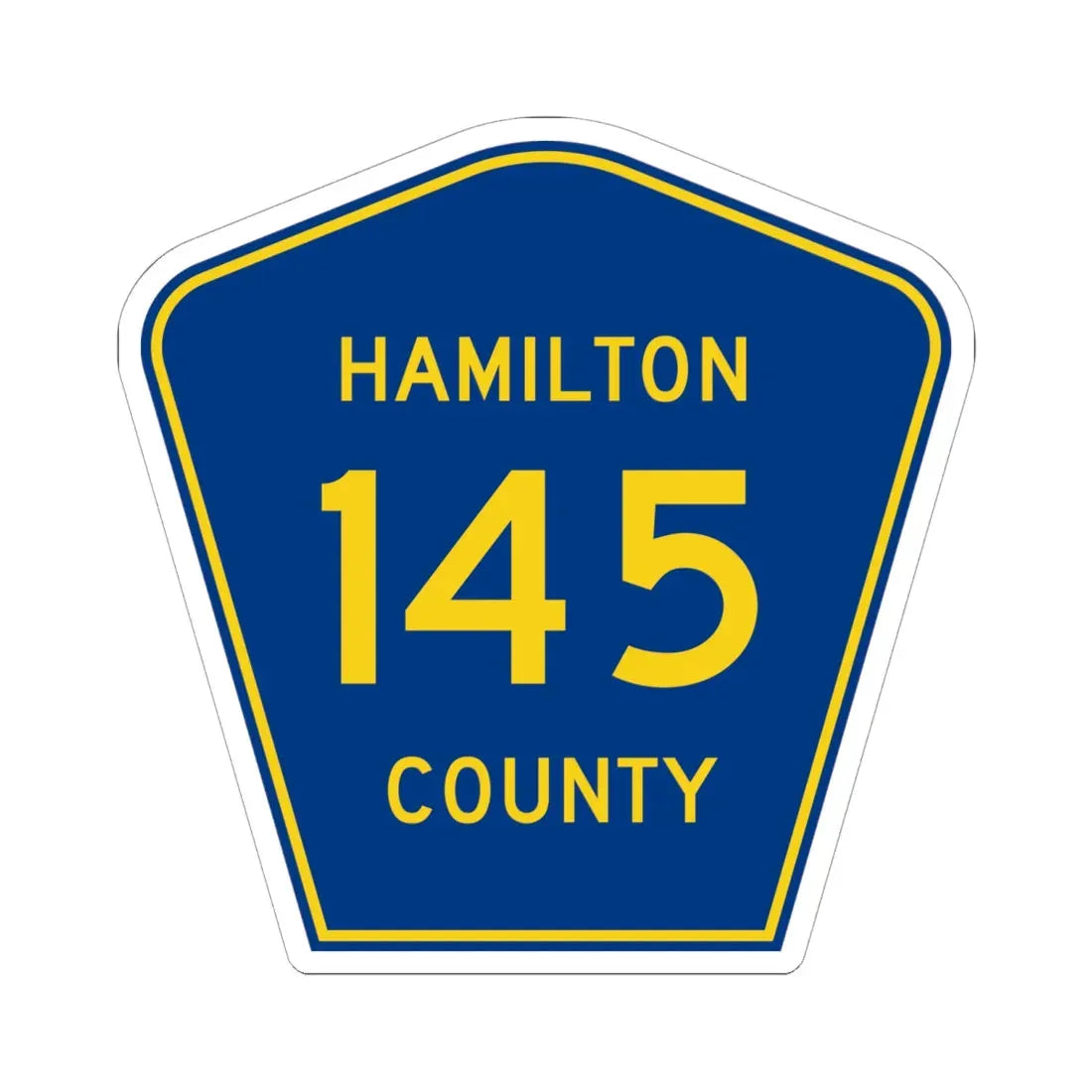 Hamilton County 145 (Florida) (Road Sign) STICKER Vinyl Kiss-Cut Decal 6 Inch White - The Sticker Space