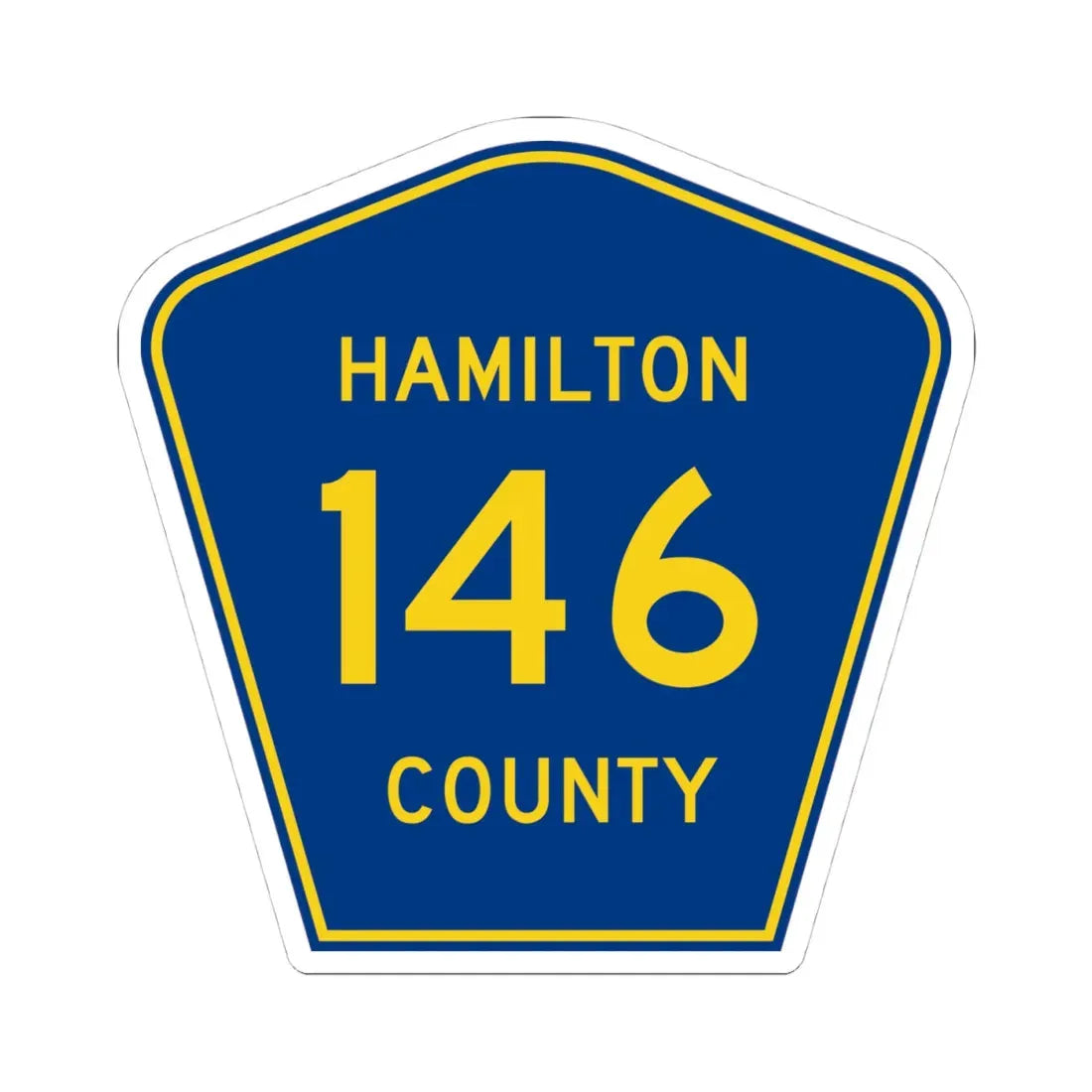 Hamilton County 146 (Florida) (Road Sign) STICKER Vinyl Kiss-Cut Decal 4 Inch White - The Sticker Space