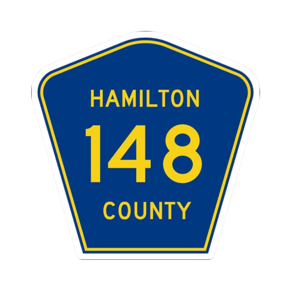 Hamilton County 148 (Florida) (Road Sign) STICKER Vinyl Kiss-Cut Decal 2 Inch White - The Sticker Space