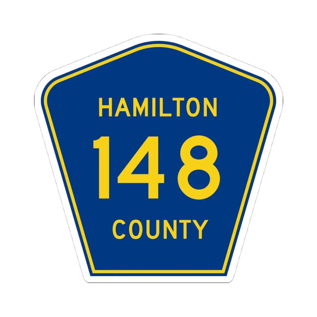 Hamilton County 148 (Florida) (Road Sign) STICKER Vinyl Kiss-Cut Decal 4 Inch White - The Sticker Space