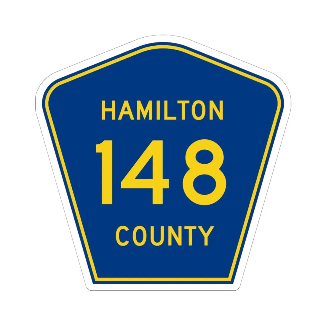 Hamilton County 148 (Florida) (Road Sign) STICKER Vinyl Kiss-Cut Decal 6 Inch White - The Sticker Space