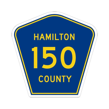 Hamilton County 150 (Florida) (Road Sign) STICKER Vinyl Kiss-Cut Decal 6 Inch White - The Sticker Space
