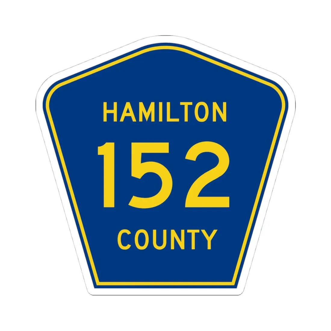 Hamilton County 152 (Florida) (Road Sign) STICKER Vinyl Kiss-Cut Decal 4 Inch White - The Sticker Space
