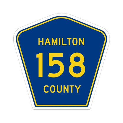 Hamilton County 158 (Florida) (Road Sign) STICKER Vinyl Kiss-Cut Decal 4 Inch White - The Sticker Space