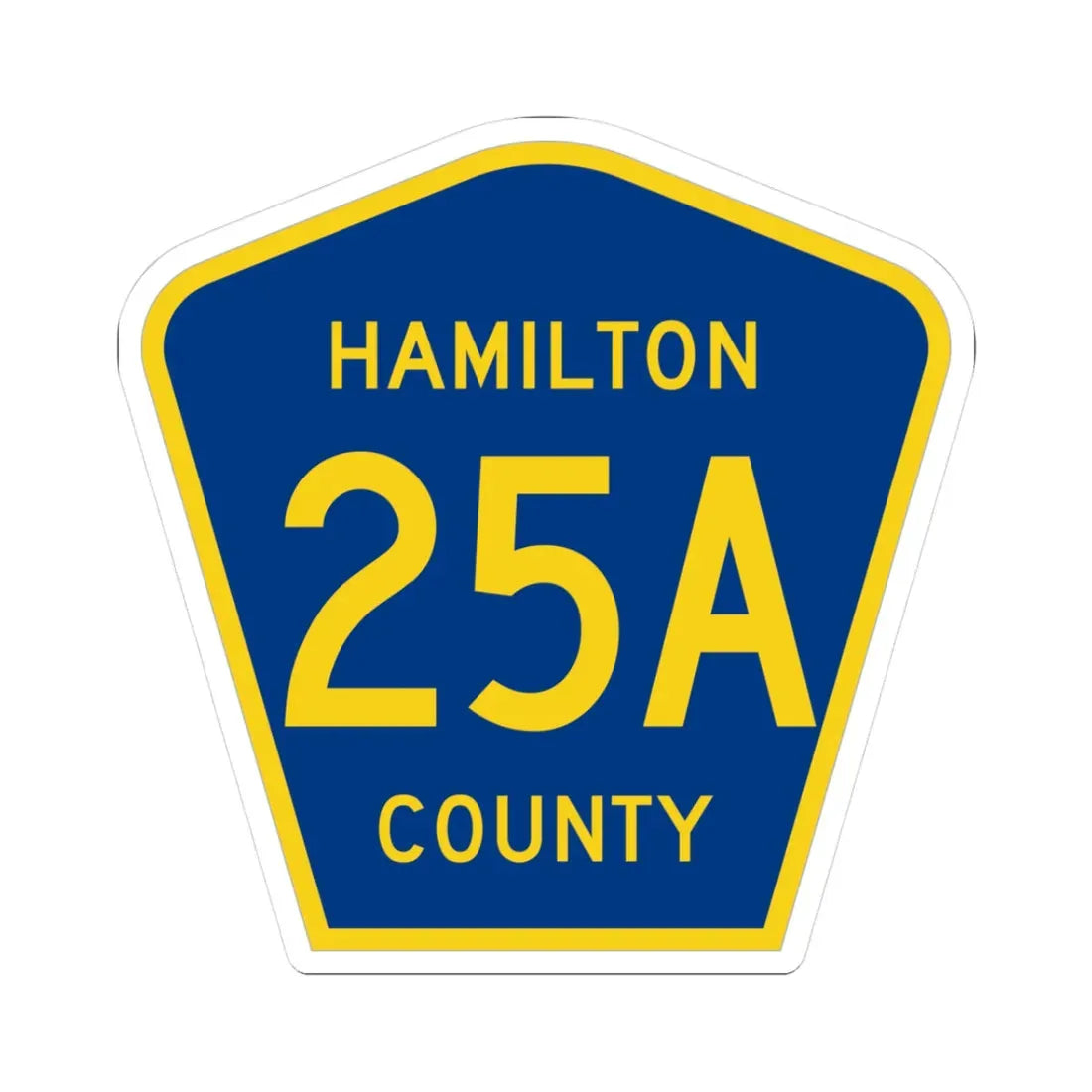 Hamilton County 25A (Florida) (Road Sign) STICKER Vinyl Kiss-Cut Decal 3 Inch White - The Sticker Space