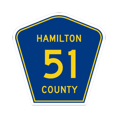 Hamilton County 51 (Florida) (Road Sign) STICKER Vinyl Kiss-Cut Decal 3 Inch White - The Sticker Space
