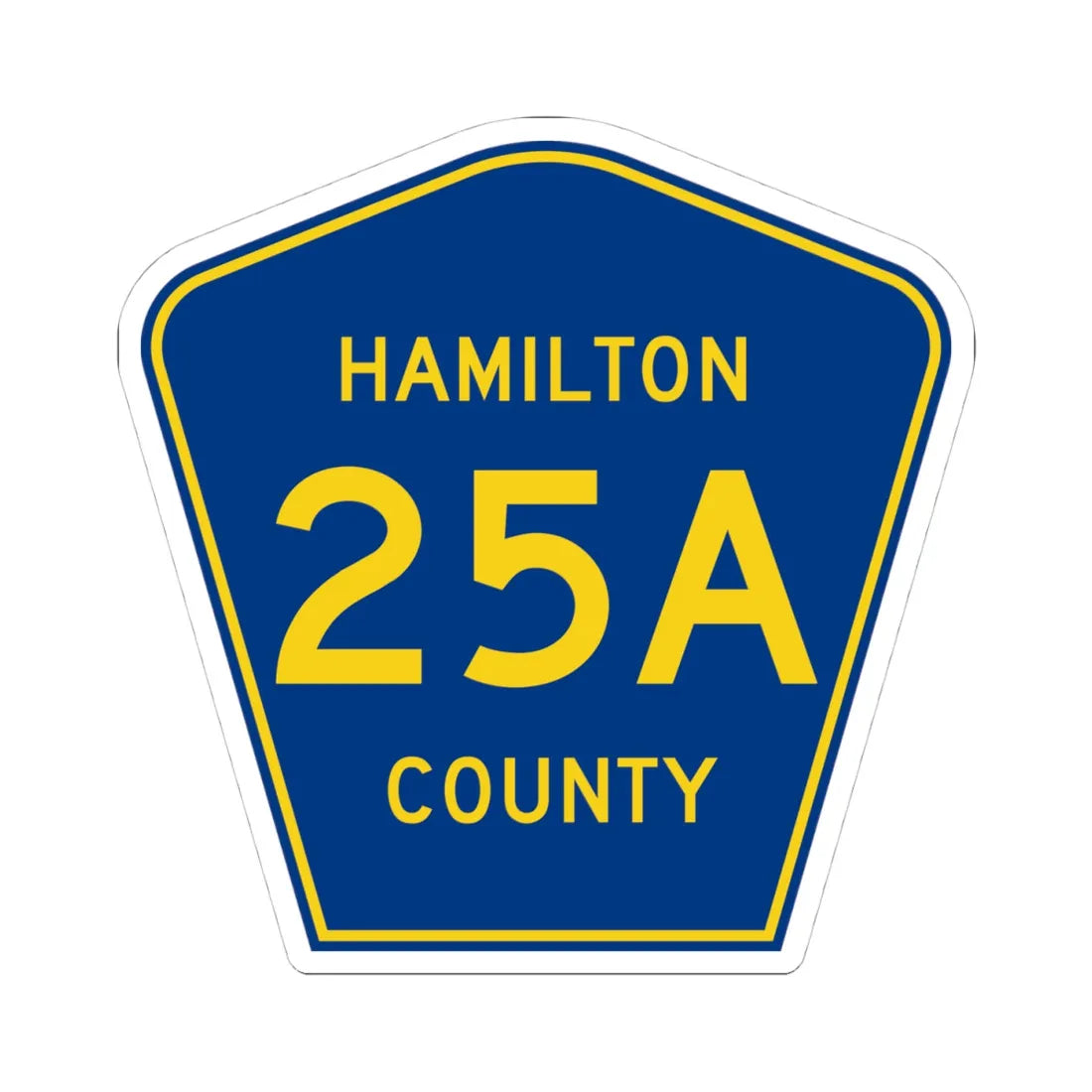 Hamilton County Road 25A FL (Florida) (Road Sign) STICKER Vinyl Kiss-Cut Decal 4 Inch White - The Sticker Space