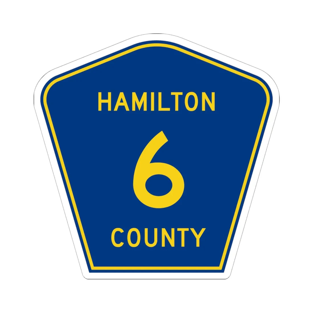 Hamilton County Road 6 FL (Florida) (Road Sign) STICKER Vinyl Kiss-Cut Decal 6 Inch White - The Sticker Space
