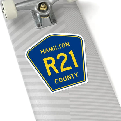 Hamilton County Route R21 IA (Iowa) (Road Sign) STICKER Vinyl Kiss-Cut Decal - The Sticker Space