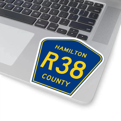 Hamilton County Route R38 IA (Iowa) (Road Sign) STICKER Vinyl Kiss-Cut Decal - The Sticker Space