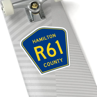 Hamilton County Route R61 IA (Iowa) (Road Sign) STICKER Vinyl Kiss-Cut Decal - The Sticker Space
