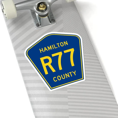 Hamilton County Route R77 IA (Iowa) (Road Sign) STICKER Vinyl Kiss-Cut Decal - The Sticker Space