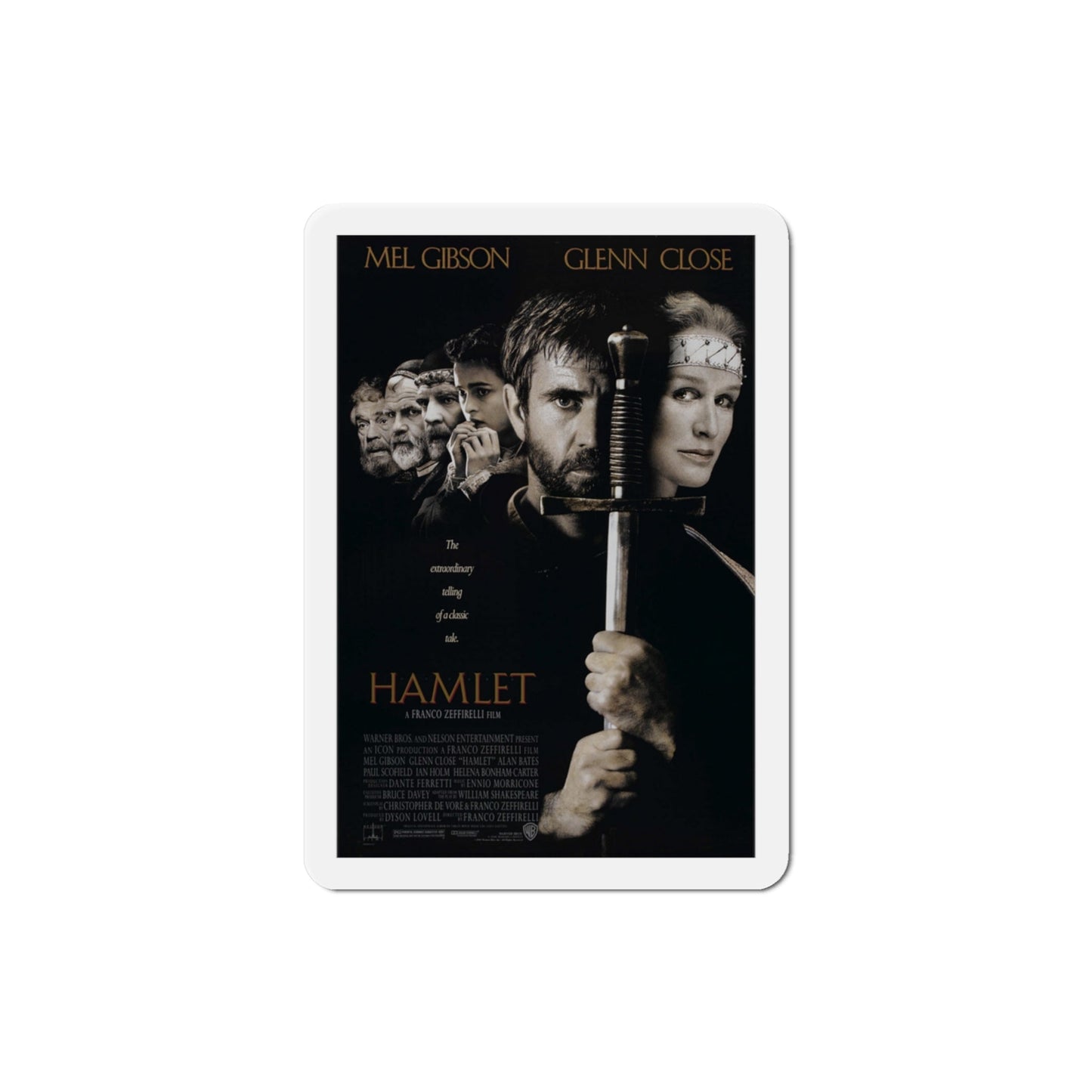 Hamlet 1990 Movie Poster Die-Cut Magnet-3" x 3"-The Sticker Space