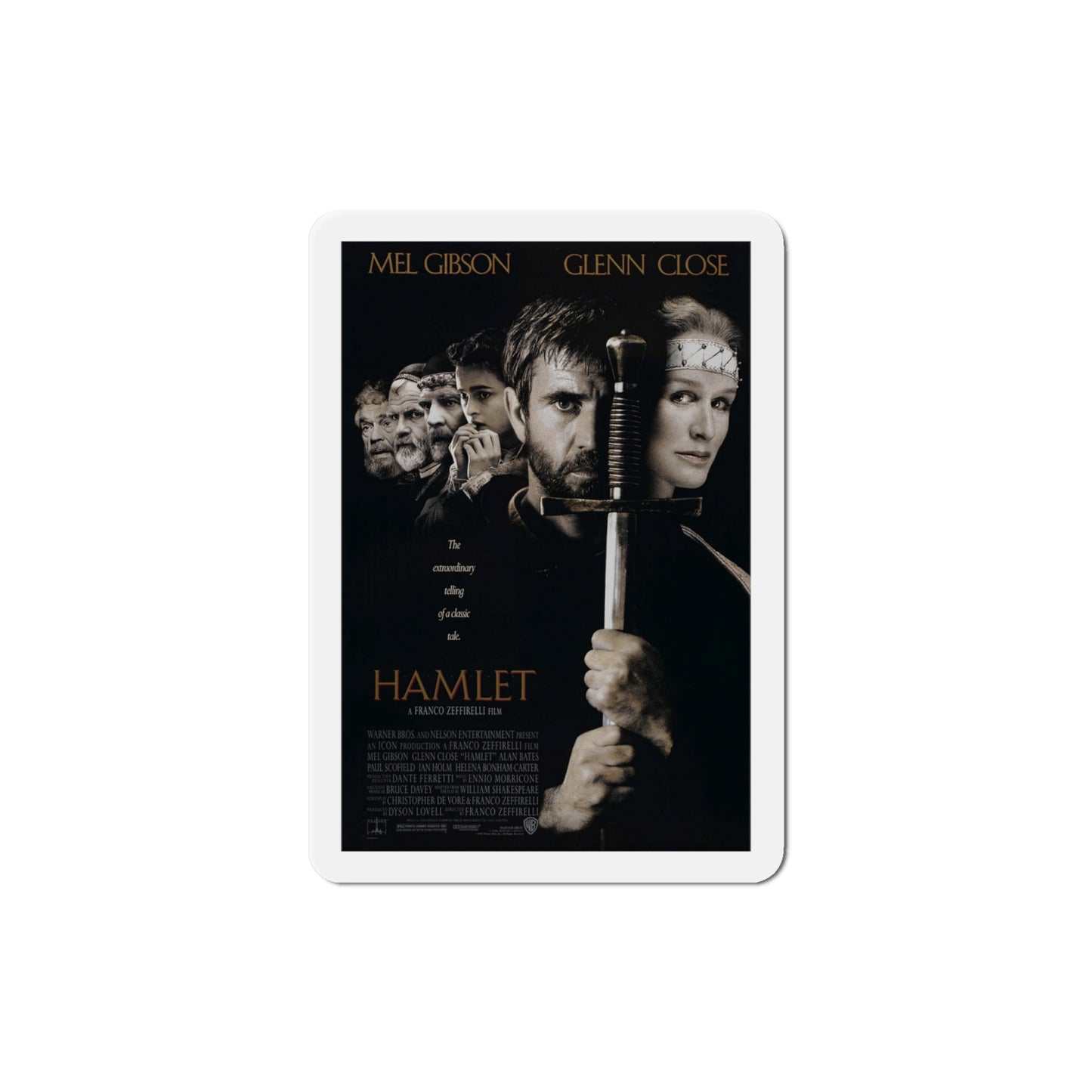 Hamlet 1990 Movie Poster Die-Cut Magnet-4" x 4"-The Sticker Space