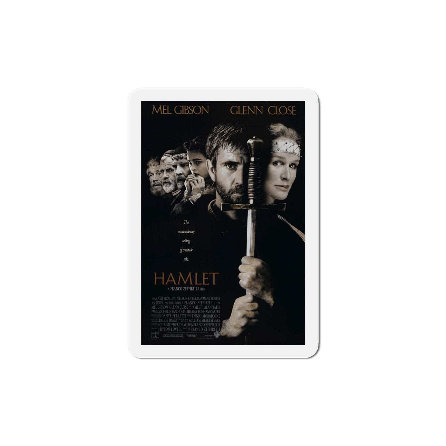 Hamlet 1990 Movie Poster Die-Cut Magnet-5" x 5"-The Sticker Space