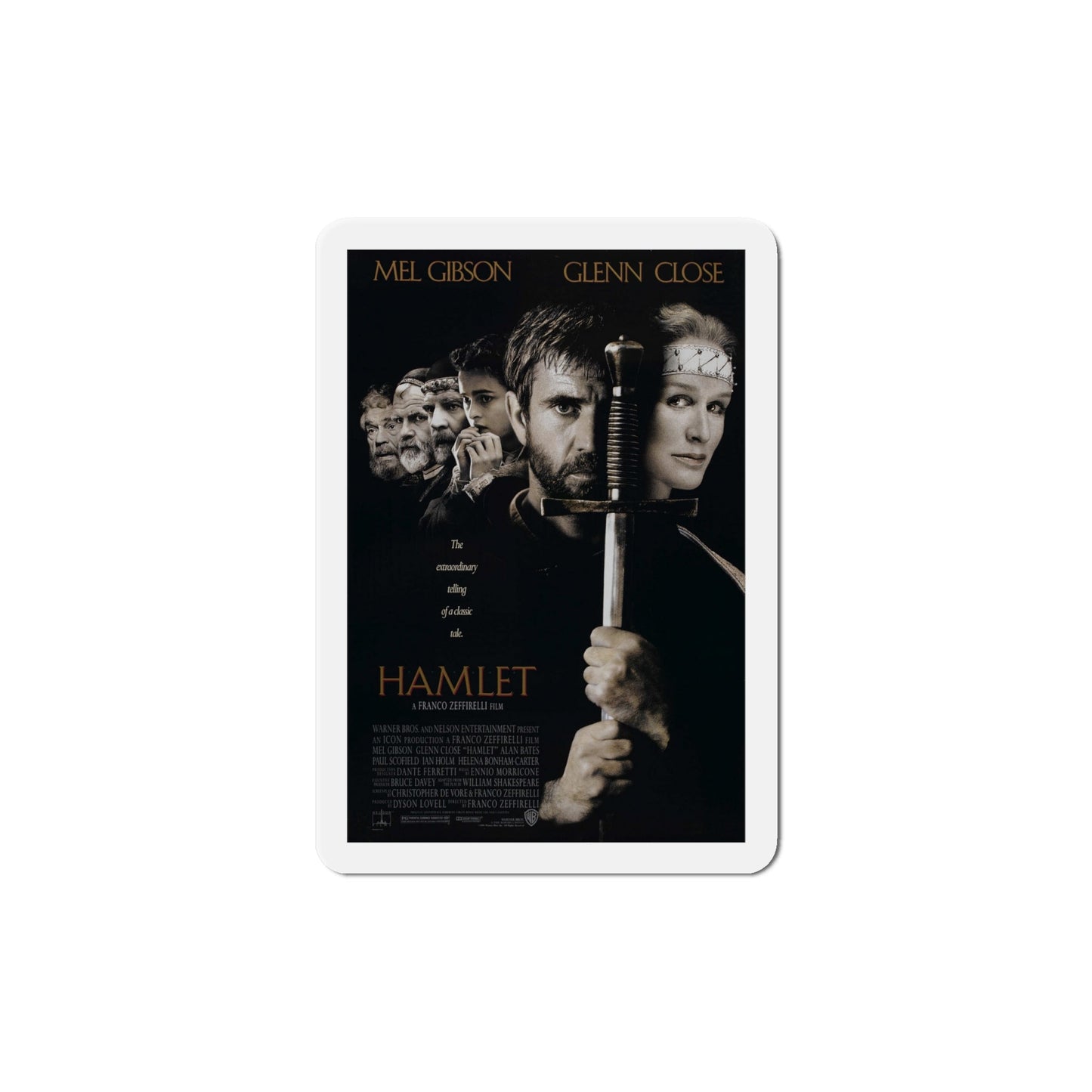 Hamlet 1990 Movie Poster Die-Cut Magnet-6 × 6"-The Sticker Space