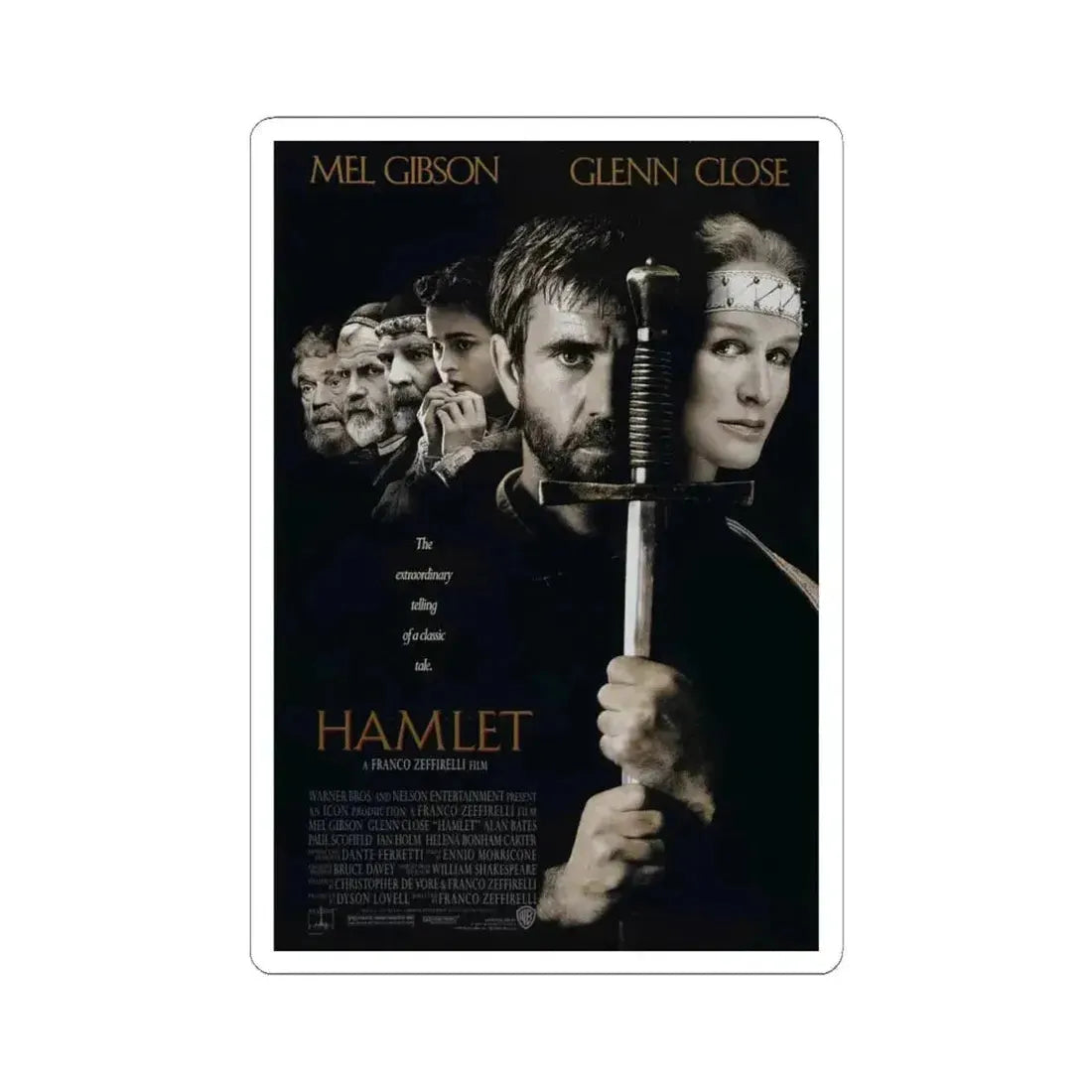 Hamlet 1990 Movie Poster - STICKER Vinyl Kiss-Cut Decal 6 Inch White - The Sticker Space