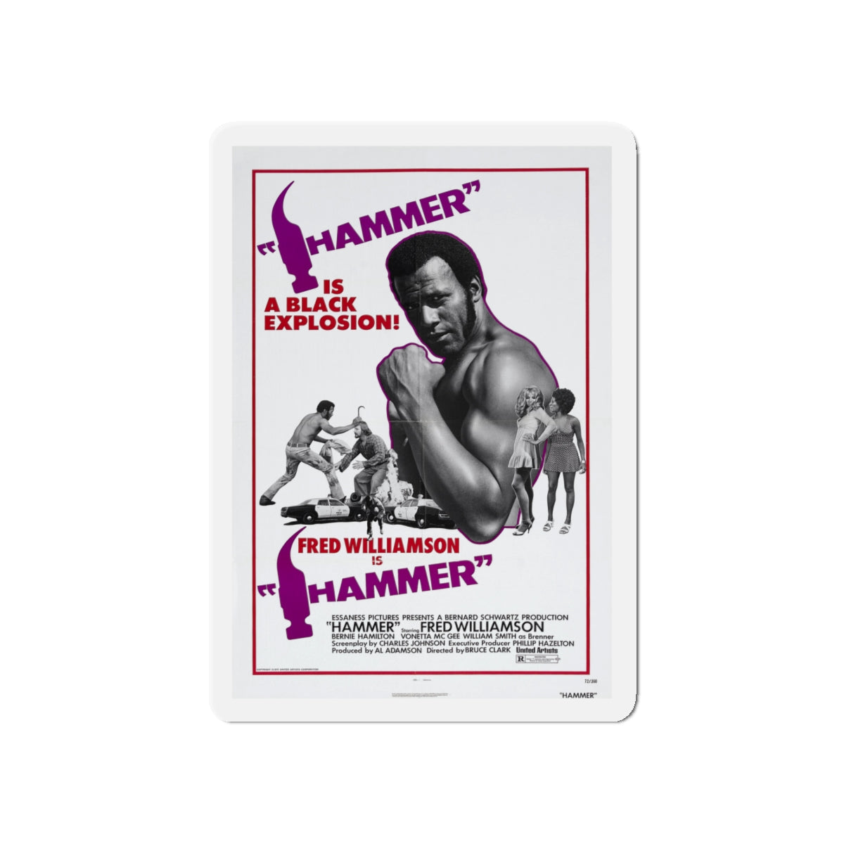 HAMMER 1972 Movie Poster - Die-Cut Magnet-5" x 5"-The Sticker Space