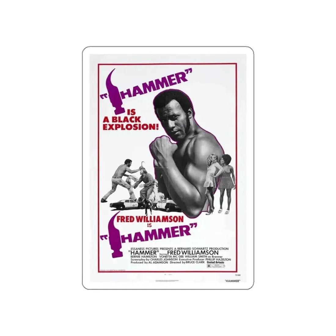 HAMMER 1972 Movie Poster STICKER Vinyl Die-Cut Decal - The Sticker Space