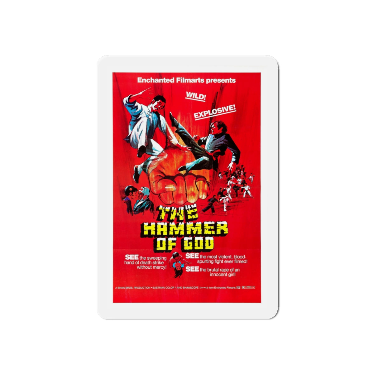 HAMMER OF GOD 1970 Movie Poster - Die-Cut Magnet-6 × 6"-The Sticker Space