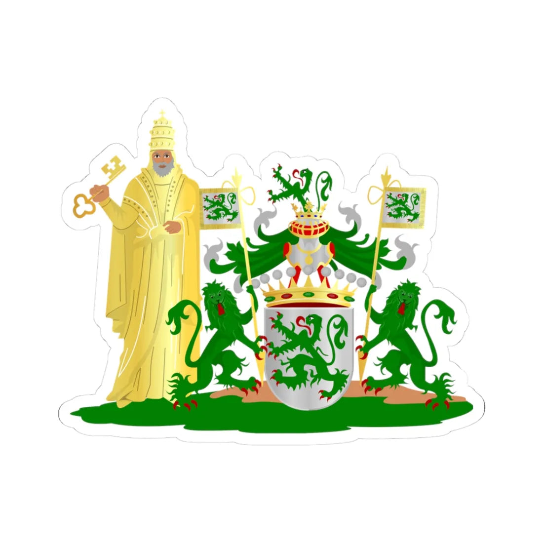 Hamoir wapen (Belgium) (Coat of Arms) STICKER Vinyl Kiss-Cut Decal 3 Inch White - The Sticker Space
