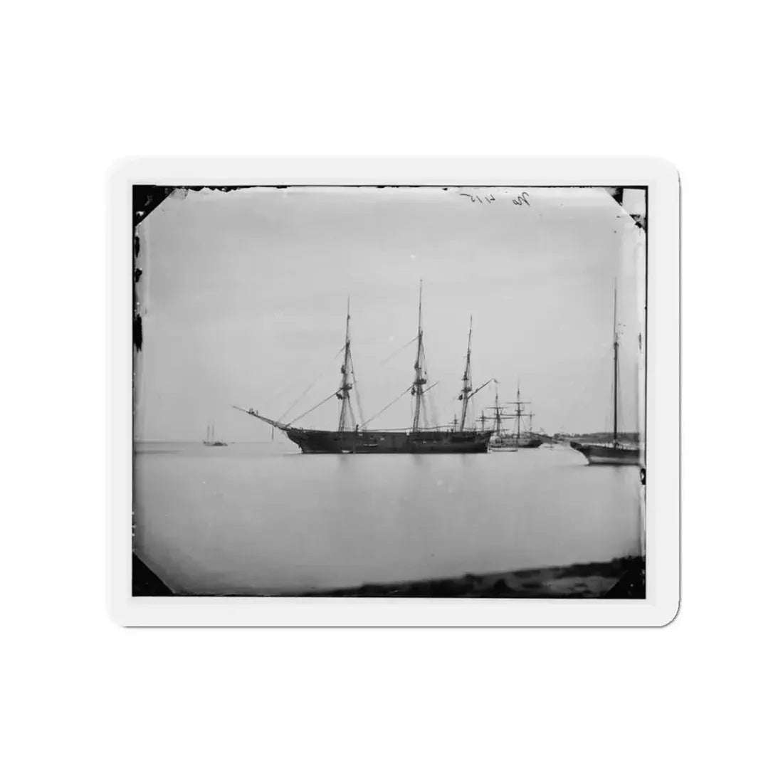 Hampton Roads, Va.  School Ship U.S.S. Sabine (U.S. Civil War) Refrigerator Magnet 3 Inch Die-Cut - The Sticker Space