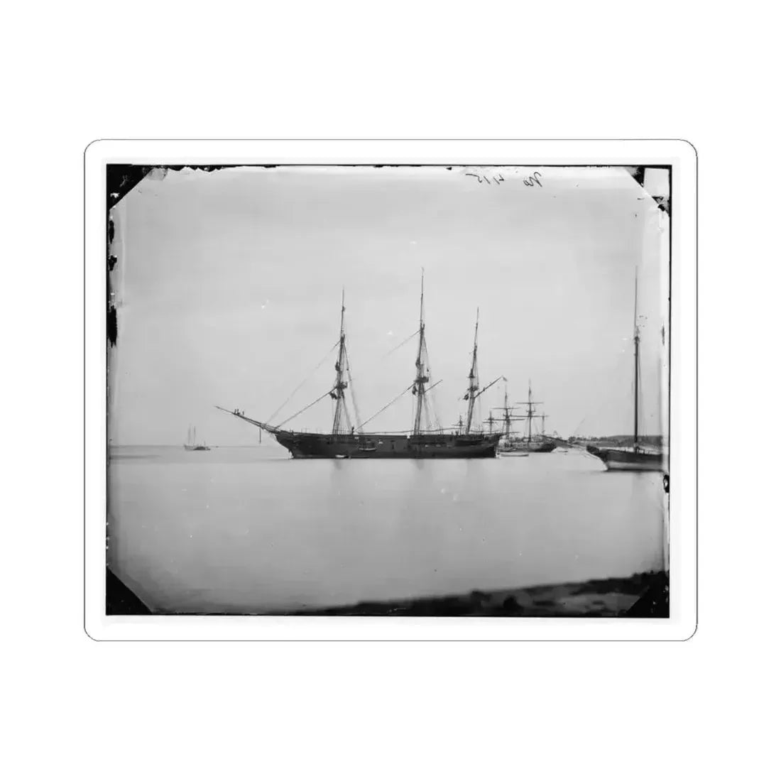 Hampton Roads, Va.  School Ship U.S.S. Sabine (U.S. Civil War) STICKER Vinyl Kiss-Cut Decal 4 Inch White - The Sticker Space