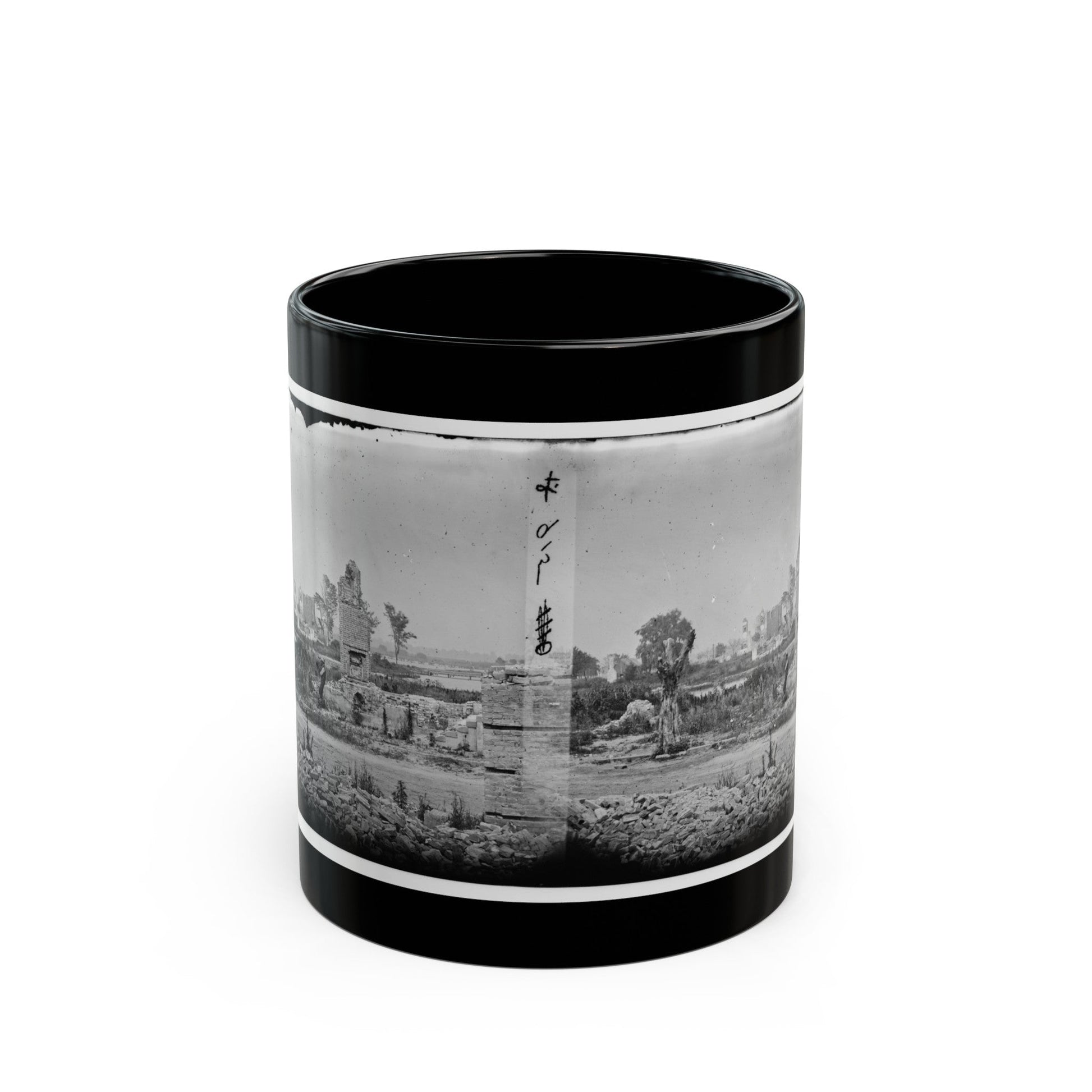 Hampton, Va. Brick Chimneys, Etc., Of Burned Houses (U.S. Civil War) Black Coffee Mug-11oz-The Sticker Space