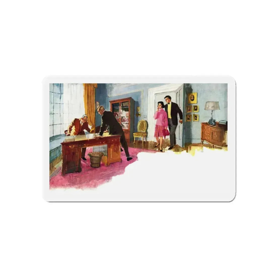 Hand In Glove by Ngaio Marsh, Woman's Journal, 1962 (Magazine Illustration) Refrigerator Magnet 6 Inch Die-Cut - The Sticker Space