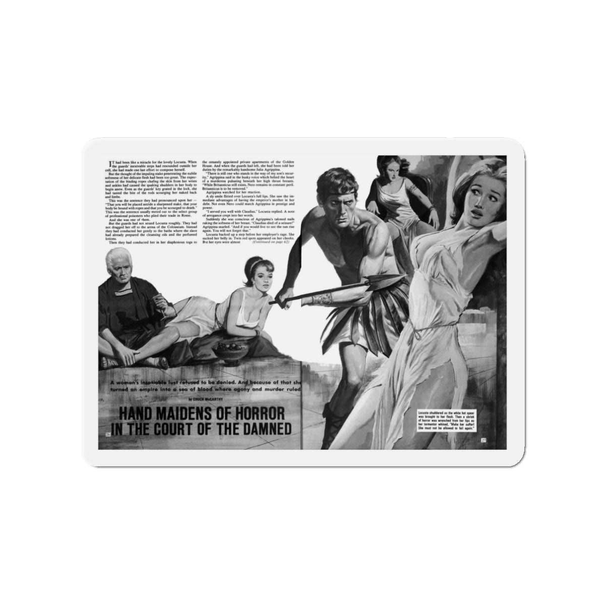 Hand Maidens of Horror in the Court of the Damned, World of Men (Magazine Illustration) Refrigerator Magnet