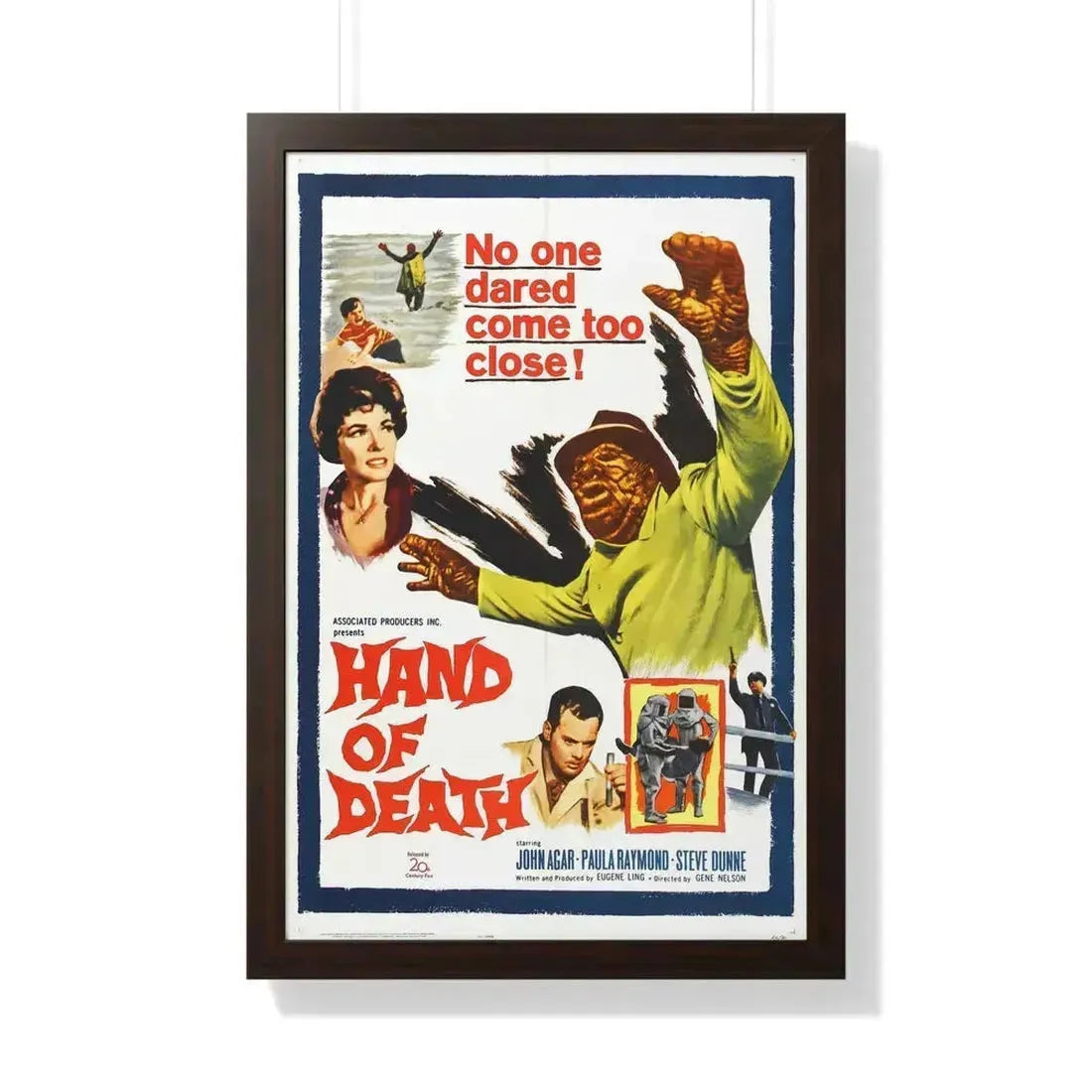 HAND OF DEATH 1962 - Framed Movie Poster 20" x 30" Walnut - The Sticker Space