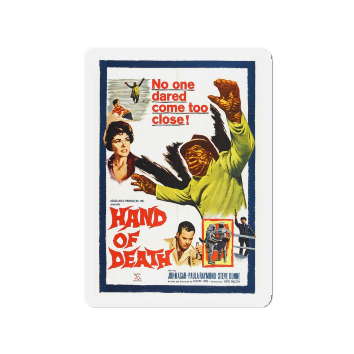 HAND OF DEATH 1962 Movie Poster - Die-Cut Magnet-2" x 2"-The Sticker Space