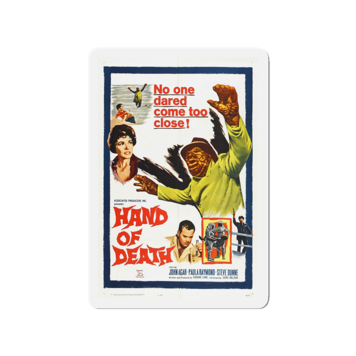 HAND OF DEATH 1962 Movie Poster - Die-Cut Magnet-3" x 3"-The Sticker Space