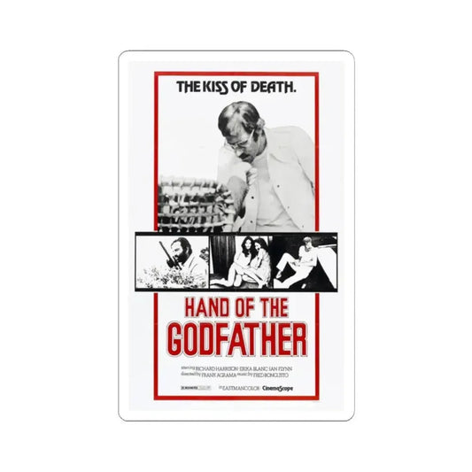 HAND OF THE GODFATHER 1972 Movie Poster - STICKER Vinyl Kiss-Cut Decal 2 Inch White - The Sticker Space