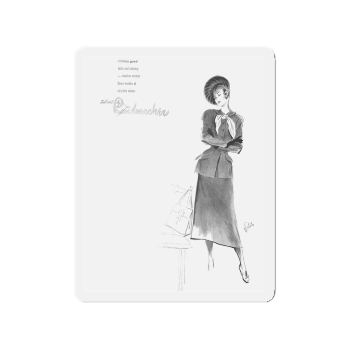 Handmachers fashion illustration (1), 1948 (Magazine Illustration) Refrigerator Magnet