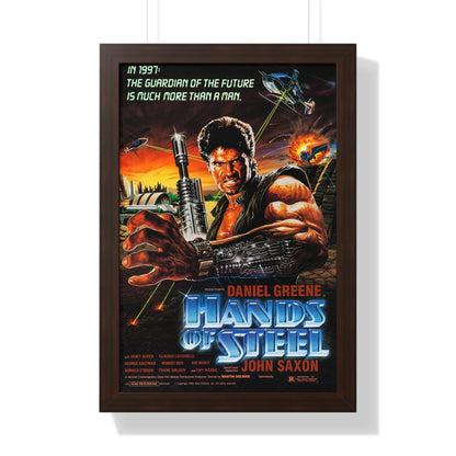 HANDS OF STEEL 1986 - Framed Movie Poster-16″ x 24″-The Sticker Space