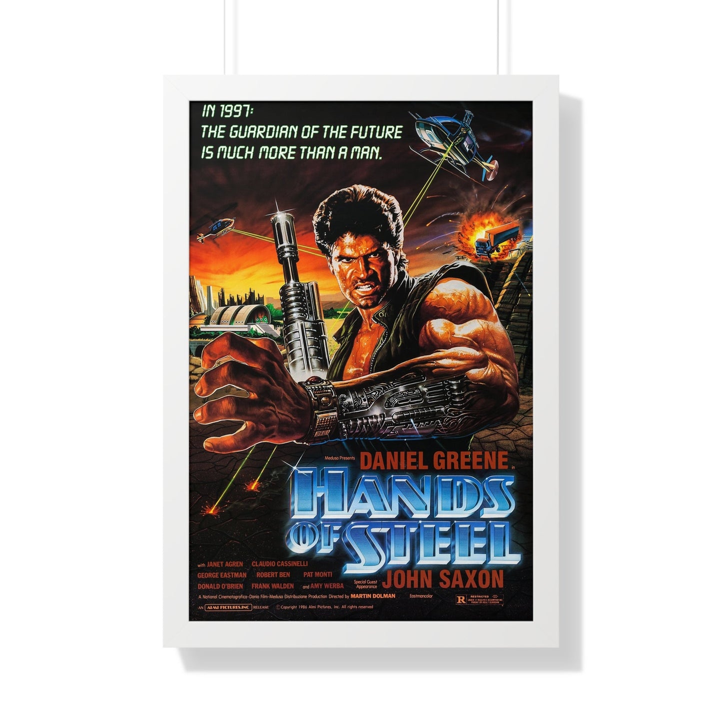 HANDS OF STEEL 1986 - Framed Movie Poster-20" x 30"-The Sticker Space