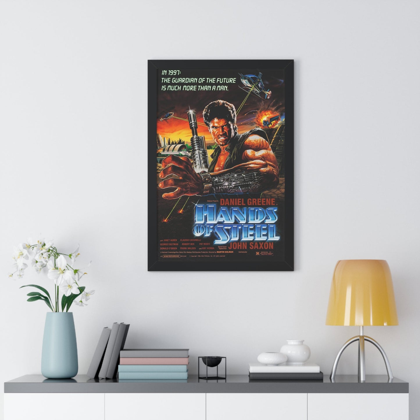 HANDS OF STEEL 1986 - Framed Movie Poster-The Sticker Space