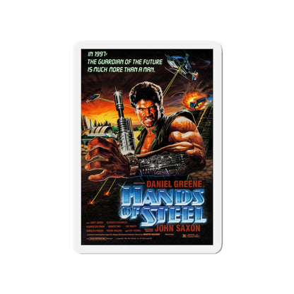 HANDS OF STEEL 1986 Movie Poster - Die-Cut Magnet-4" x 4"-The Sticker Space